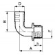 Arag-hadicové prípojky 90°, vonkajší závit ( rozmery D13 - 30 mm )